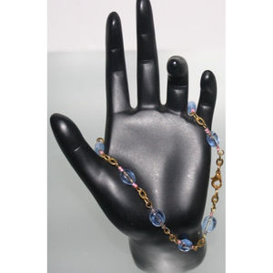3/$15 Blue Beaded Ankle Bracelet Gold Women's Fashion Jewelry Boho
